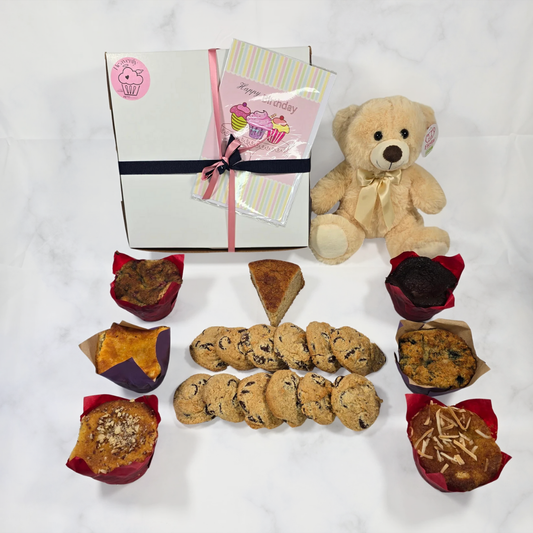 M Combo Gift Box – Muffins, Cookies, Cake & Cuddles (#208)